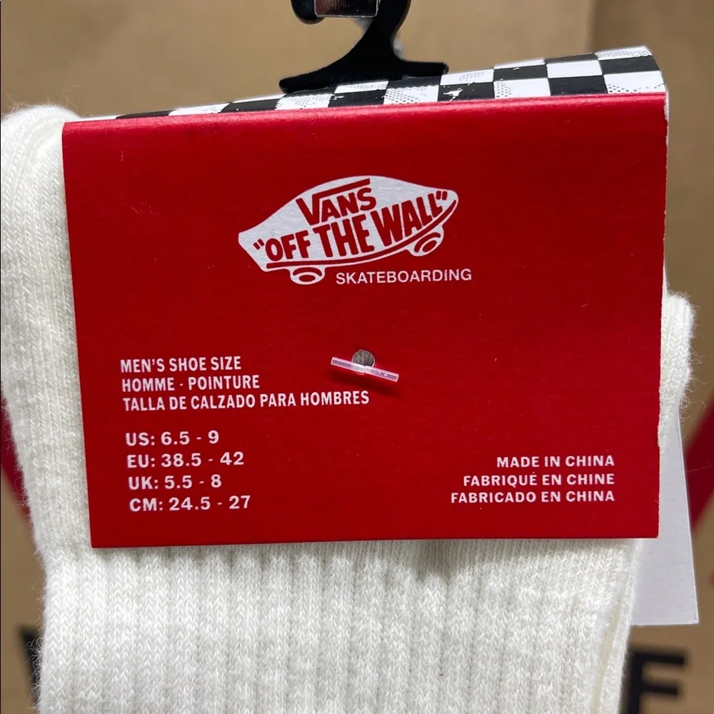 Vans Designer Logo Sport Skater Surfer Crew Cut Socks Vans Skate Clay (1 pair)